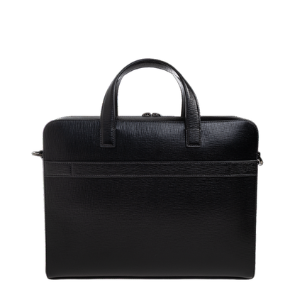 Leather Briefcase Logo Leather Black - Image 3