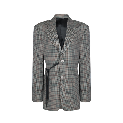 Wrap Tailored Jacket in Khaki/Brown - Image 1
