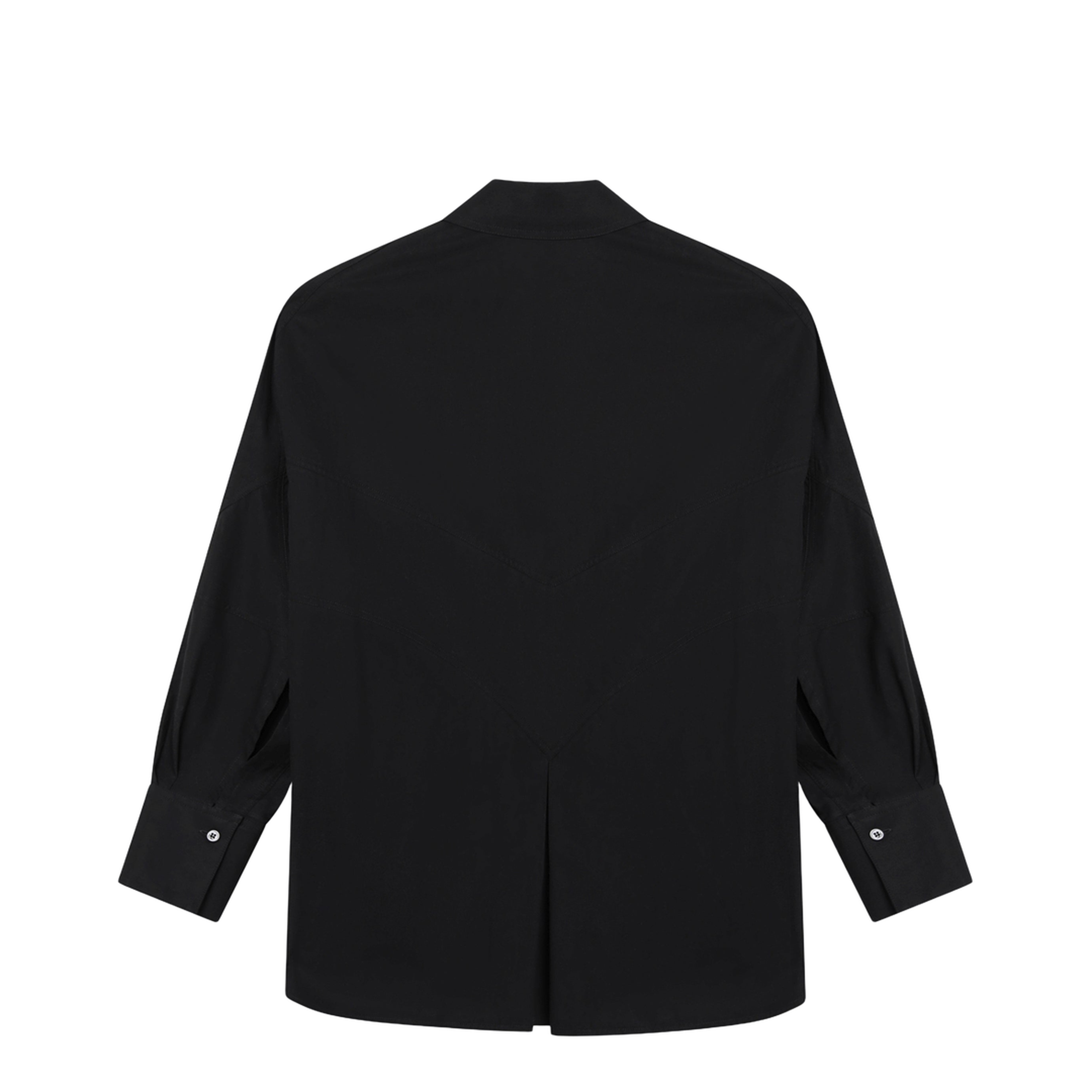 Black Cotton Shirt with Logo - Image 2