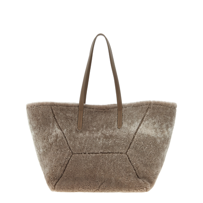 Large Shoulder Bag in Curly Shearling - Image 1