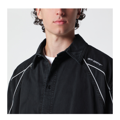 Off-White black OWR Garment-Dyed Gabardine Sporty bowling shirt - Image 2
