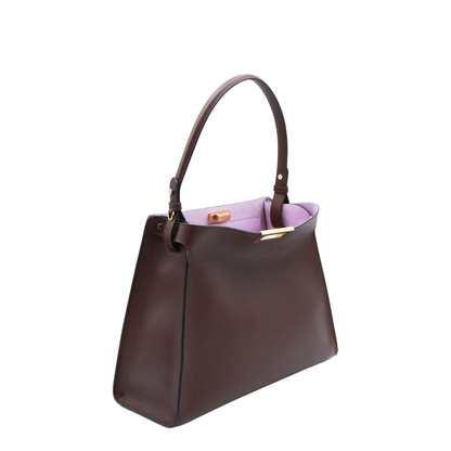 Way Medium Calfskin Top Handle Bag - Dark Brown - Image 3