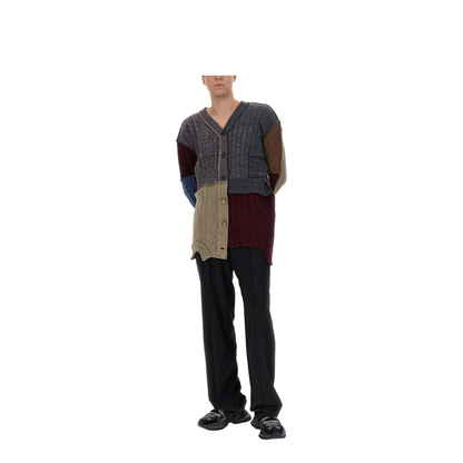 Patchwork Distressed Cardigan - Image 2