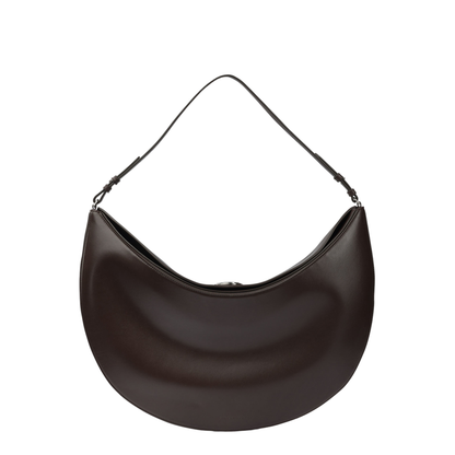 Ovalo Medium Calf Leather Shoulder Bag - Dark Brown - Image 1