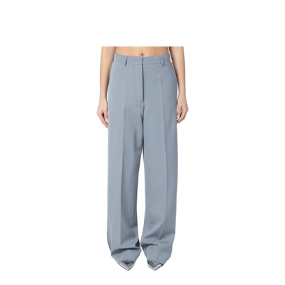 Wide-leg Light Grey Falabella Pants with Chain - Image 1