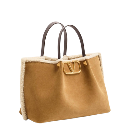 Suede And Sheepskin Medium Tote Bag - Image 5