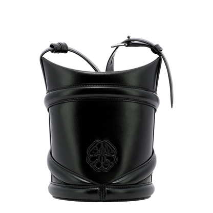 Black Leather The Curve Bucket Bag - Image 2