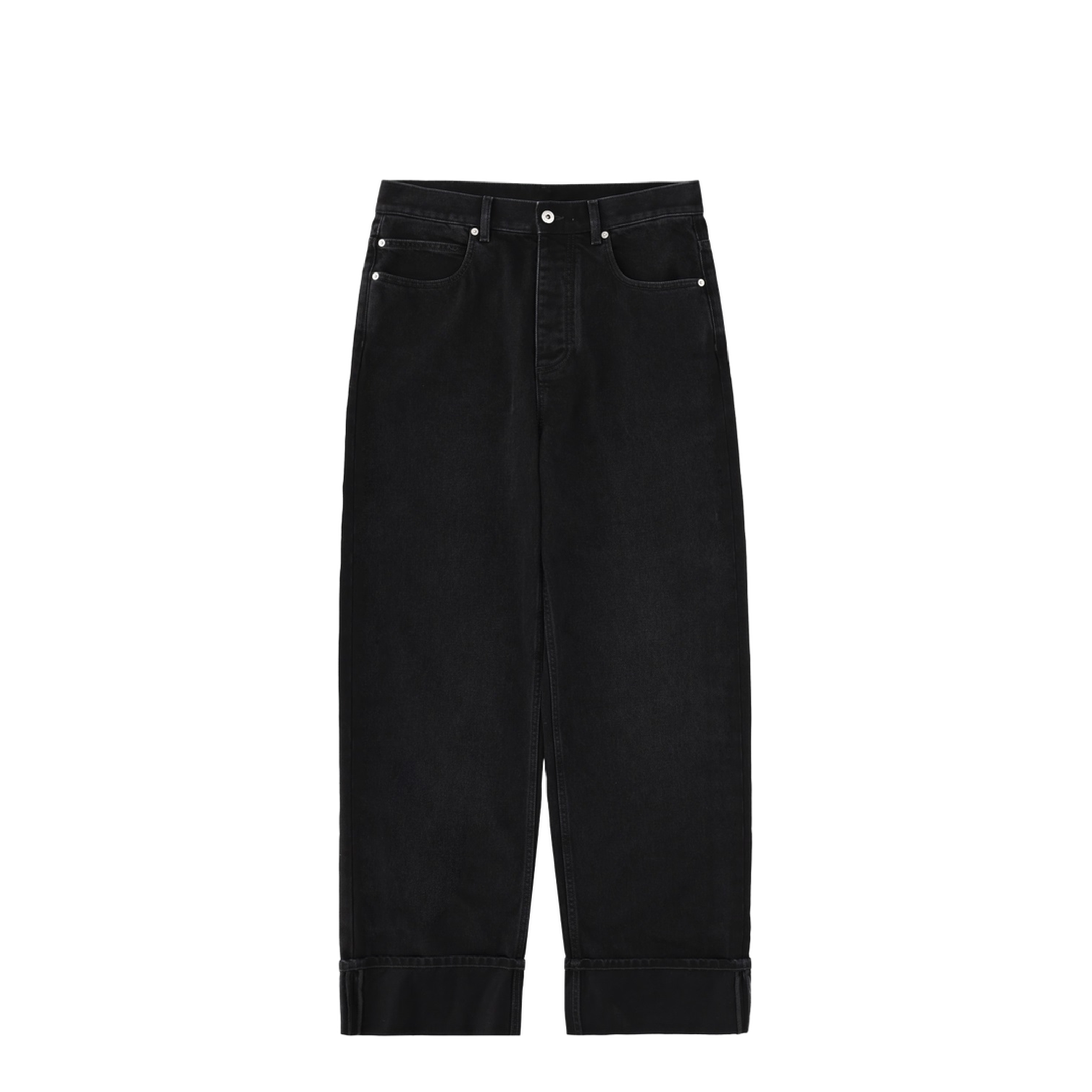 Jeans With Folded Hem - Image 1