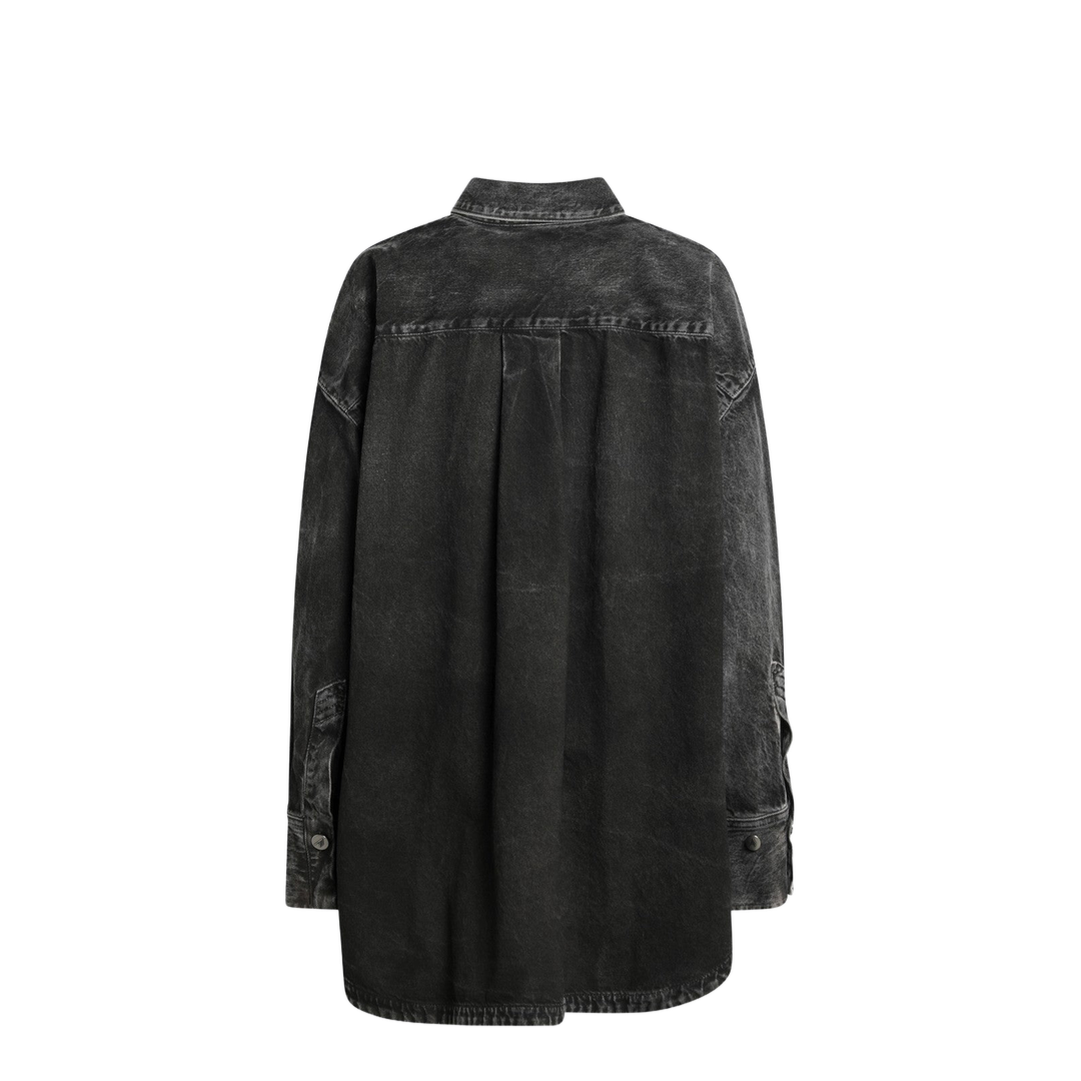 Black Washed Denim Shirt - Image 2