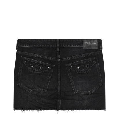 Black Denim City Mini Skirt - Image 2