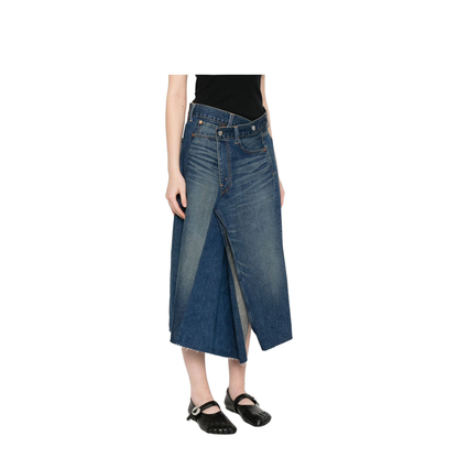Denim Asymmetric Skirt - Image 5