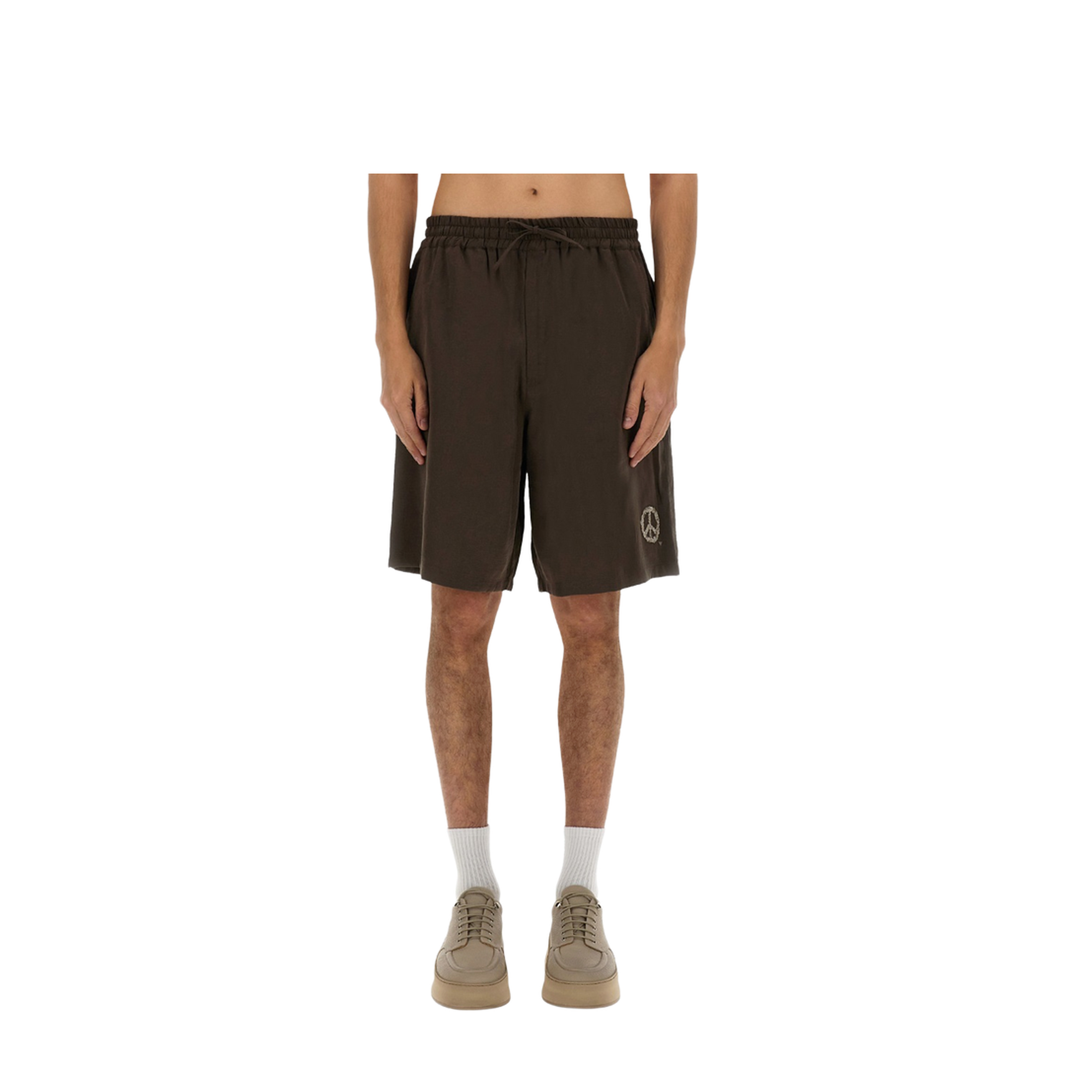 Drawstring Bermuda Shorts in Printed Modal - Image 1