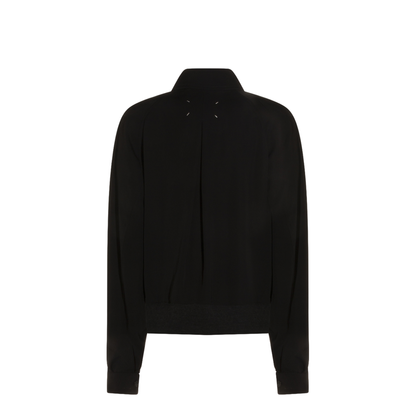 Black Zip-Up Jacket in Virgin Wool - Image 4