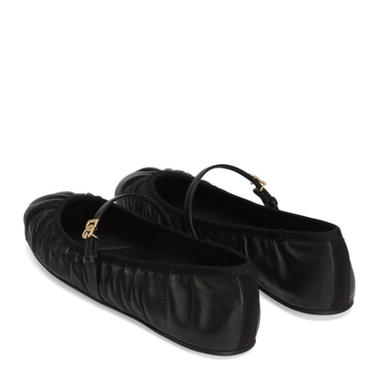 Nappa Leather Ballet Flats in Black - Image 2