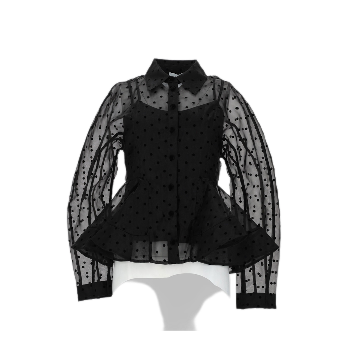 Peplum Shirt In Organza - Image 1