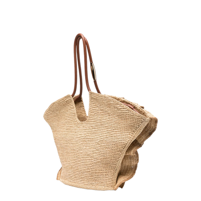 Goldentime Medium Raffia Tote - Natural - Image 2