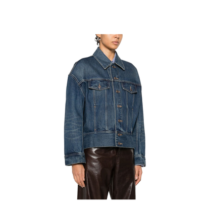 Denim Cotton Jacket In Multi - Image 4