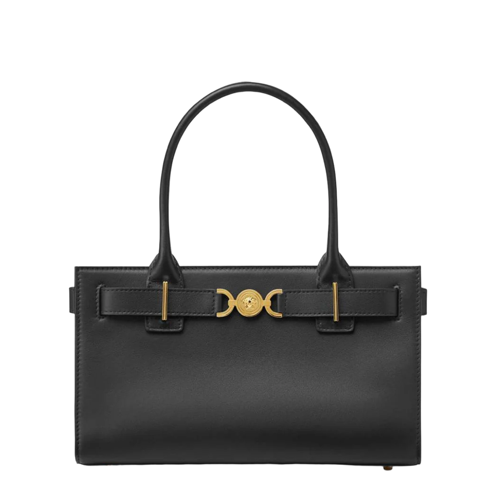 Medusa 95 Black Tote Bag With Logo Detail In Smooth - Image 1