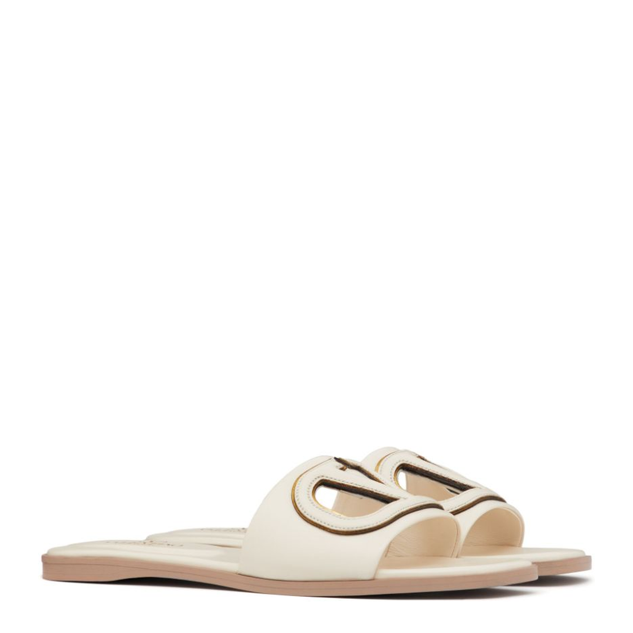 VLogo Cut-Out Leather Sandals - Image 2