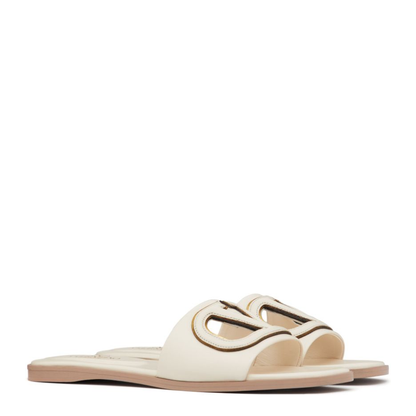 VLogo Cut-Out Leather Sandals - Image 2