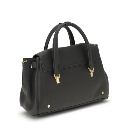 Leather Chain Strap Shoulder Bag Black - Image 3