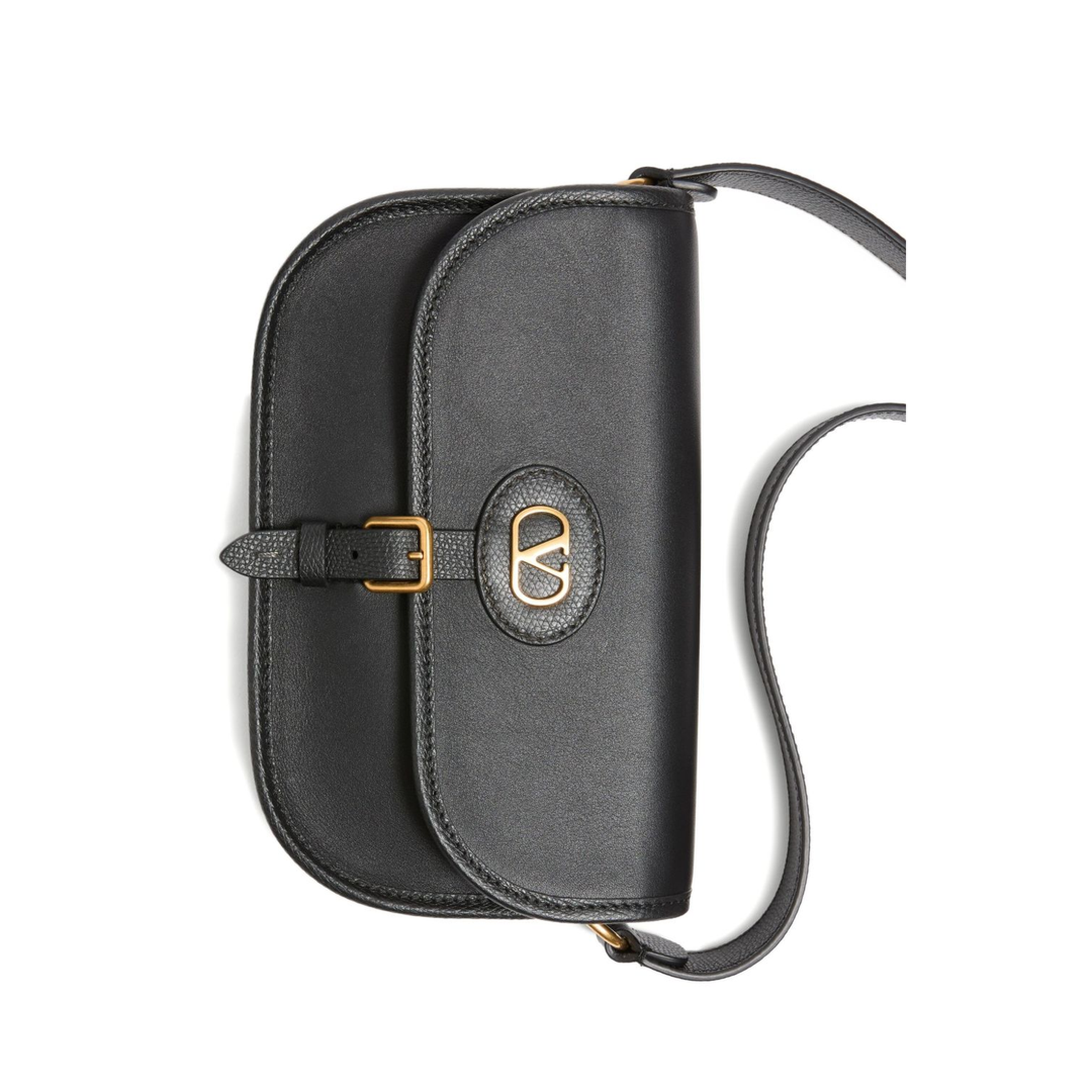 Antibes Small Calfskin Crossbody Bag - Black - Image 3
