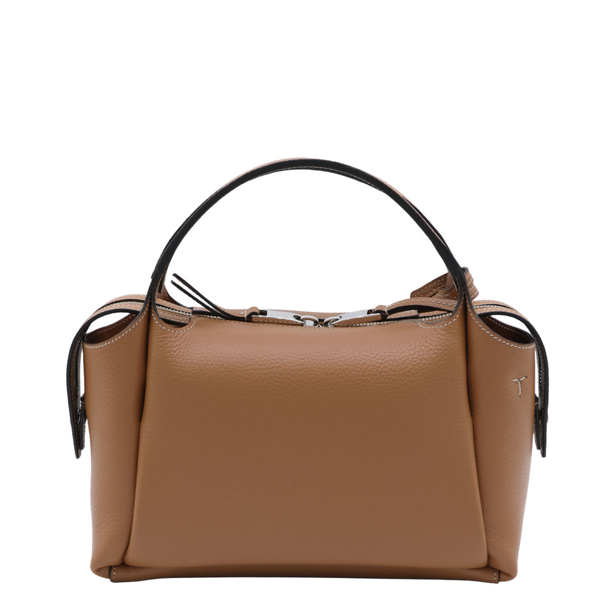 Leather Top Handle Bag - Brown - Image 6