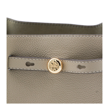 Romy Medium Pebbled Leather Bucket Bag - Soft Cement - Image 7