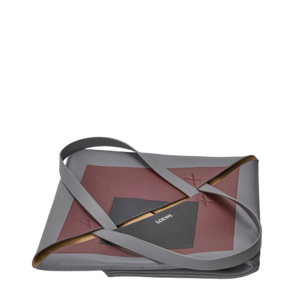 XL Puzzle Fold Tote in Nappa Calfskin Grey - Image 5