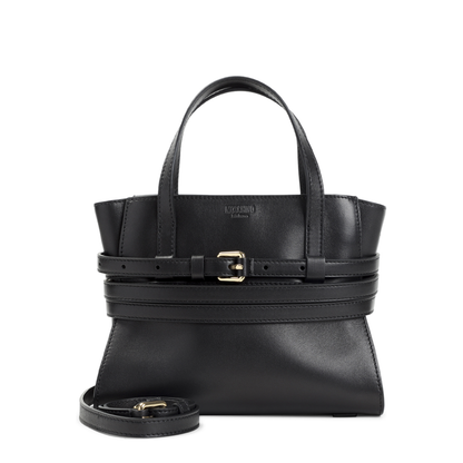 Small Calf Leather Tote - Black - Image 2