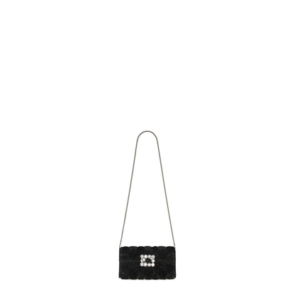 Satin Bag with Crystal Buckle and Rose Detail - Image 2