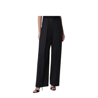 Cecilia Trousers in Dark Grey Mélange Wool - Image 1