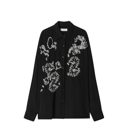 Black Shirt With Sequin Embroidery - Image 1