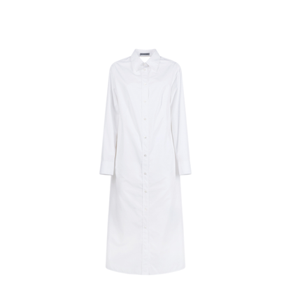 Draped Back Cotton Poplin Dress - Image 1