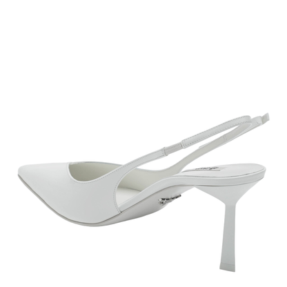 White Leather Slingback Pumps - Image 2
