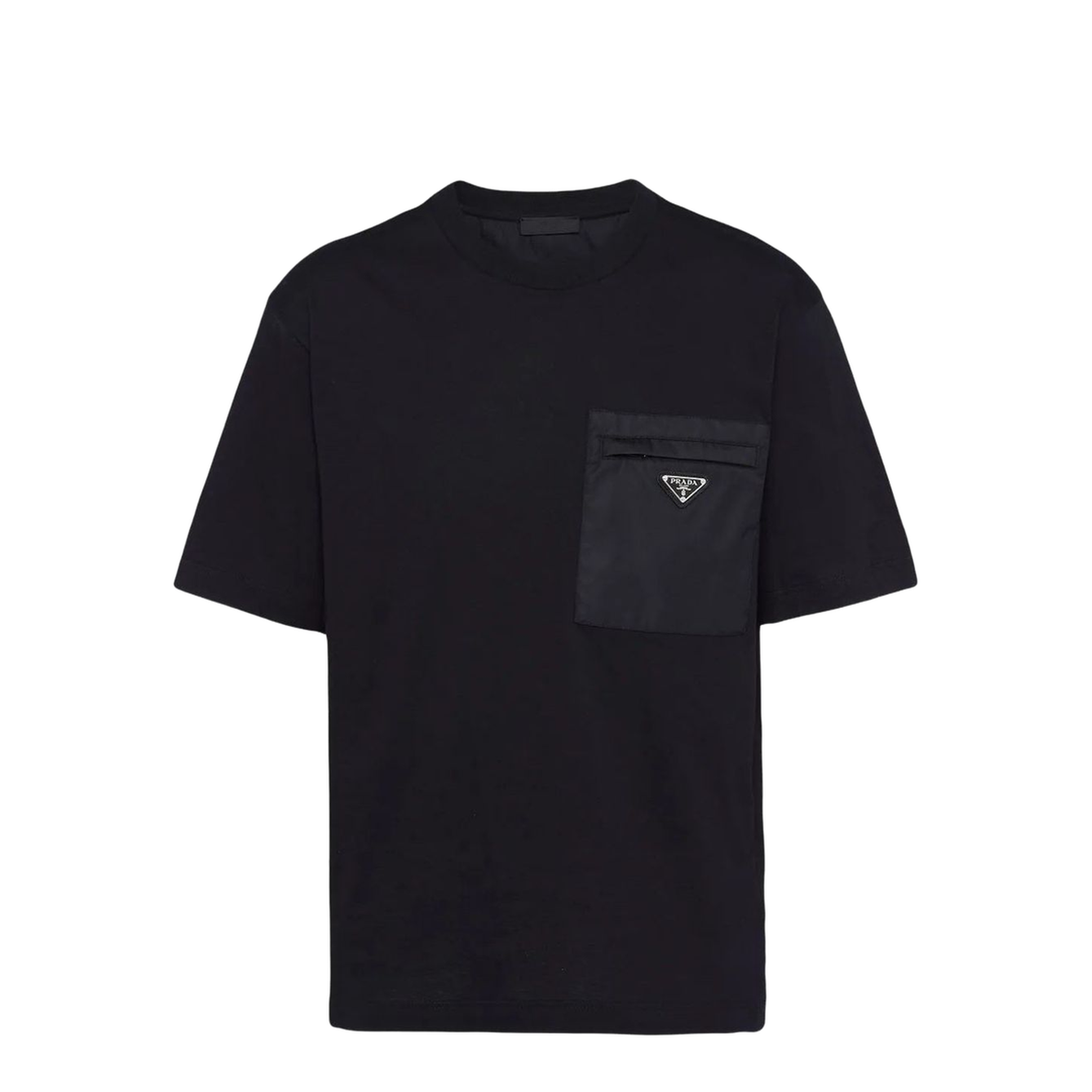 Black Cotton and Re-Nylon T-Shirt - Image 1