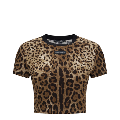 Leopard-print cropped T-shirt - Image 1