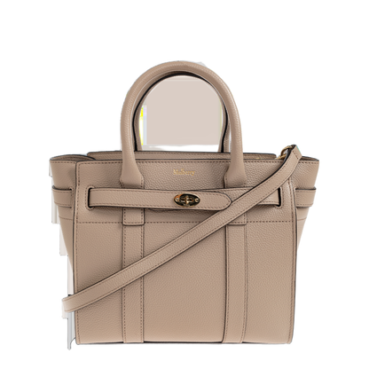 Mini Zipped Bayswater Small Calfskin Top-Handle Bag - Cashmere Taupe - Image 2