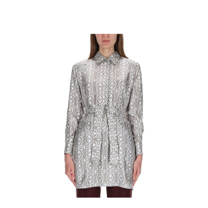 Printed Silk Chemisier Dress - Image 1