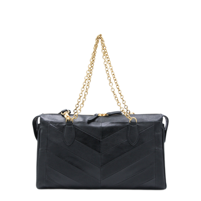 Panthea Nappa Leather Shoulder Bag - Black - Image 5