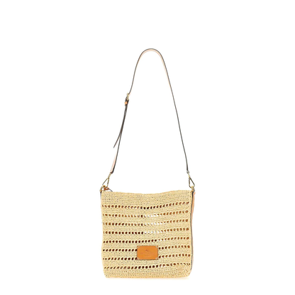 Perforated Raffia Shoulder Bag - Image 5