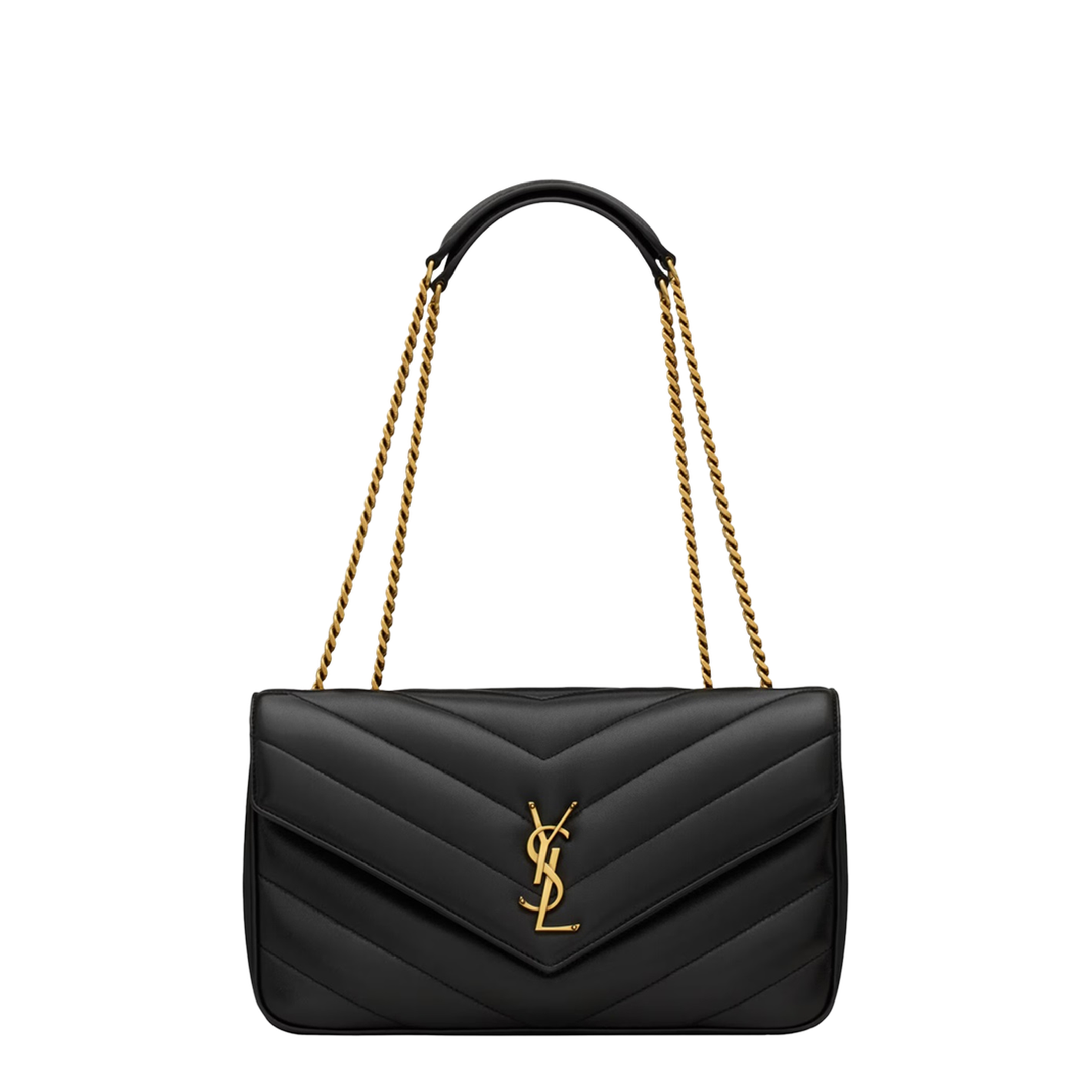 LOULOU Matelassé Lambskin Medium Shoulder Bags - Black - Image 1