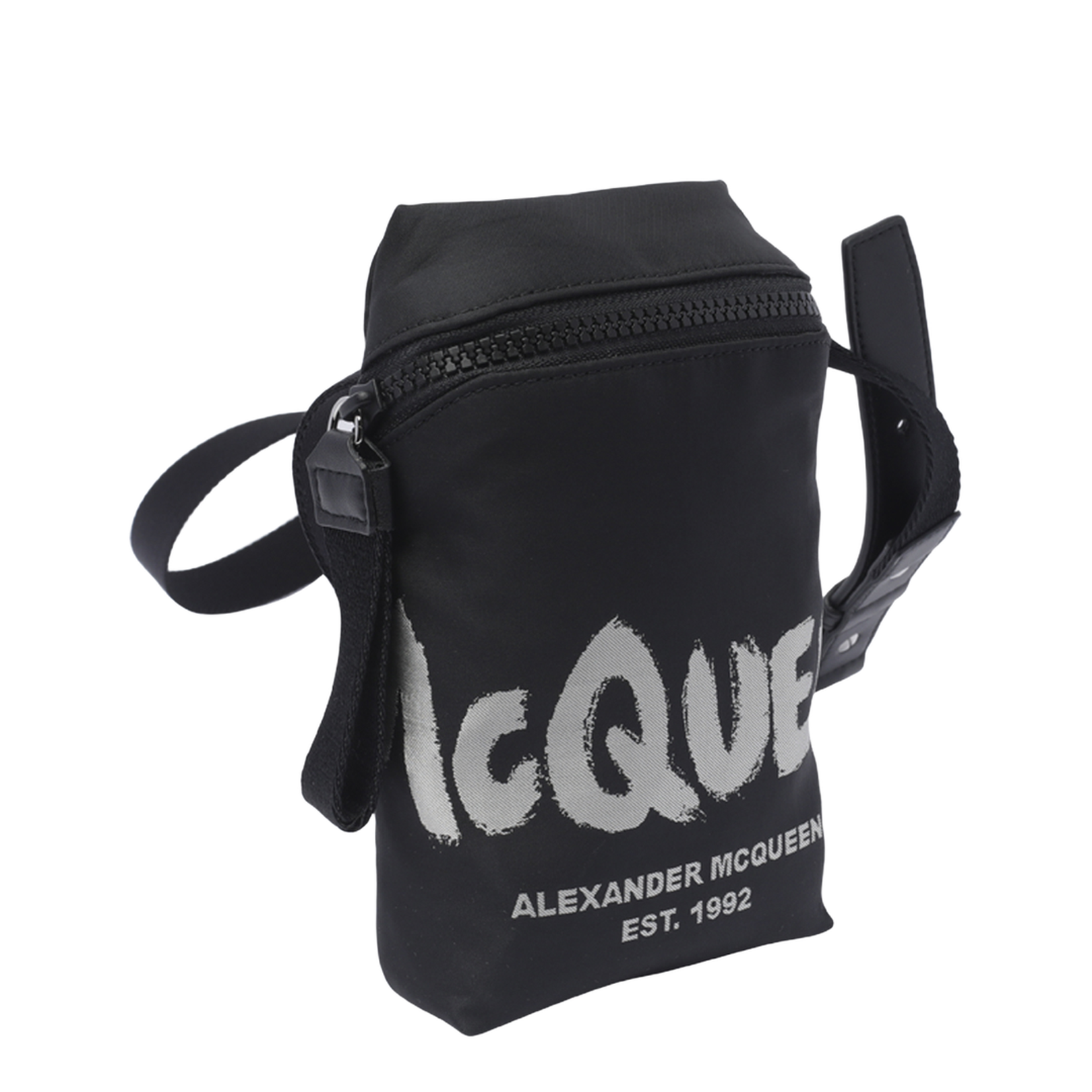 Black Fabric Graffiti Crossbody Bag - Image 4