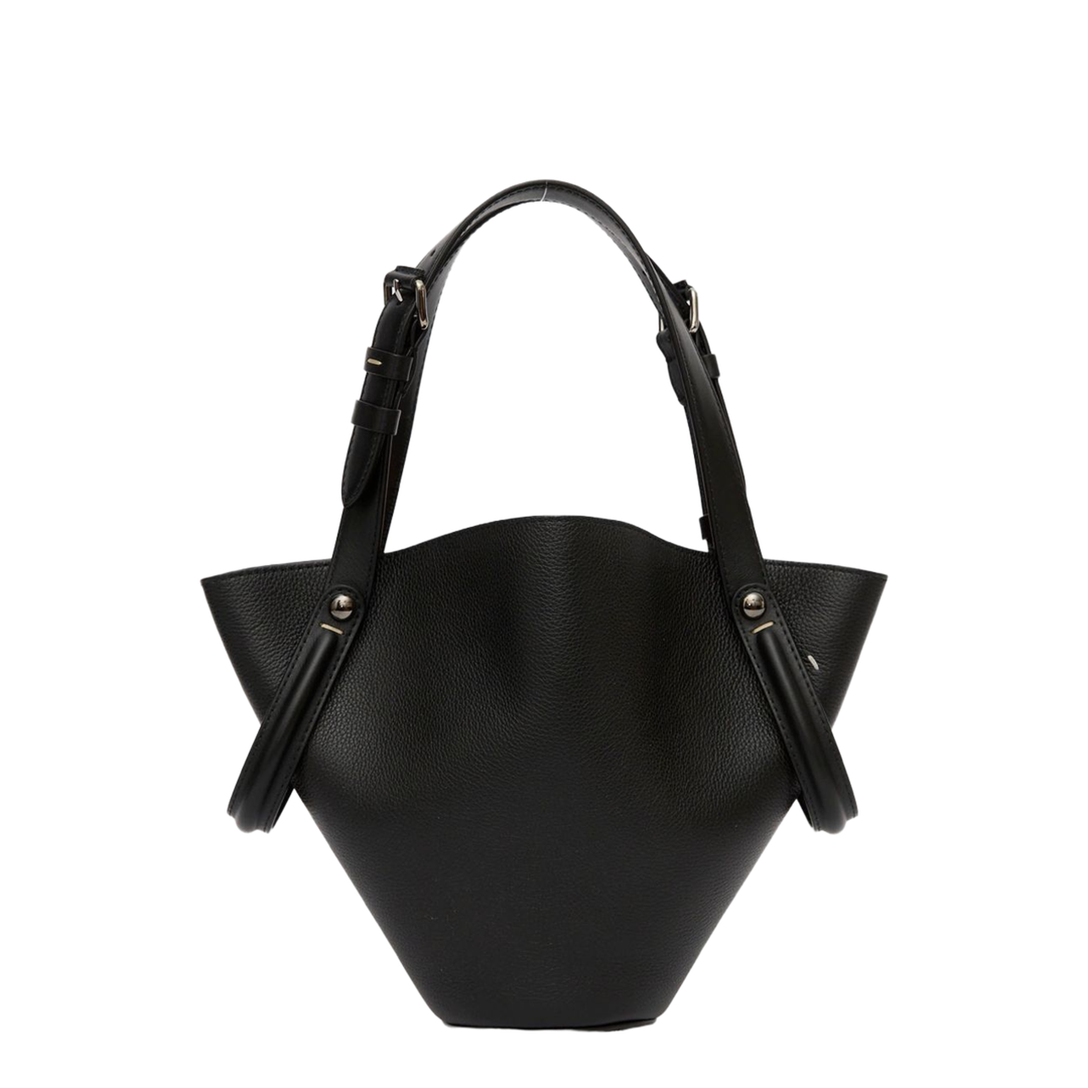 Dress-age Small Calf Leather Top-Handle Bag - Black - Image 3