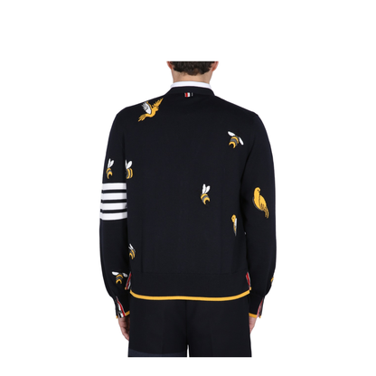 Cardigan with Birds and Bees Inlays - Image 3