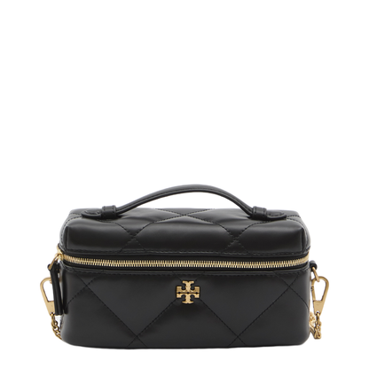 Kira Diamond Quilt Vanity Case - Black - Image 1