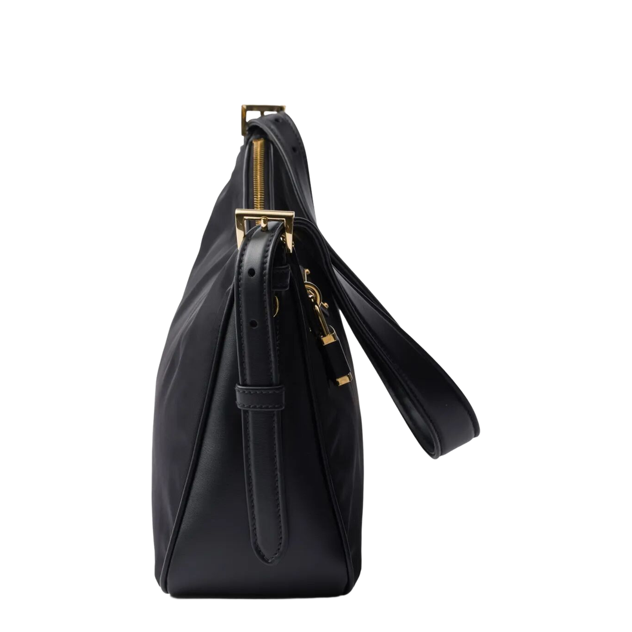 Aimée Large Re-Nylon and Leather Shoulder Bag with Padlock - Image 3