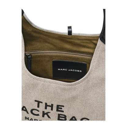 The Sack Bag Canvas Shoulder Bag - Ivory/Black - Image 2