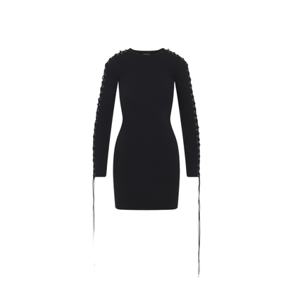 Lace-Up Mini Dress - Image 1