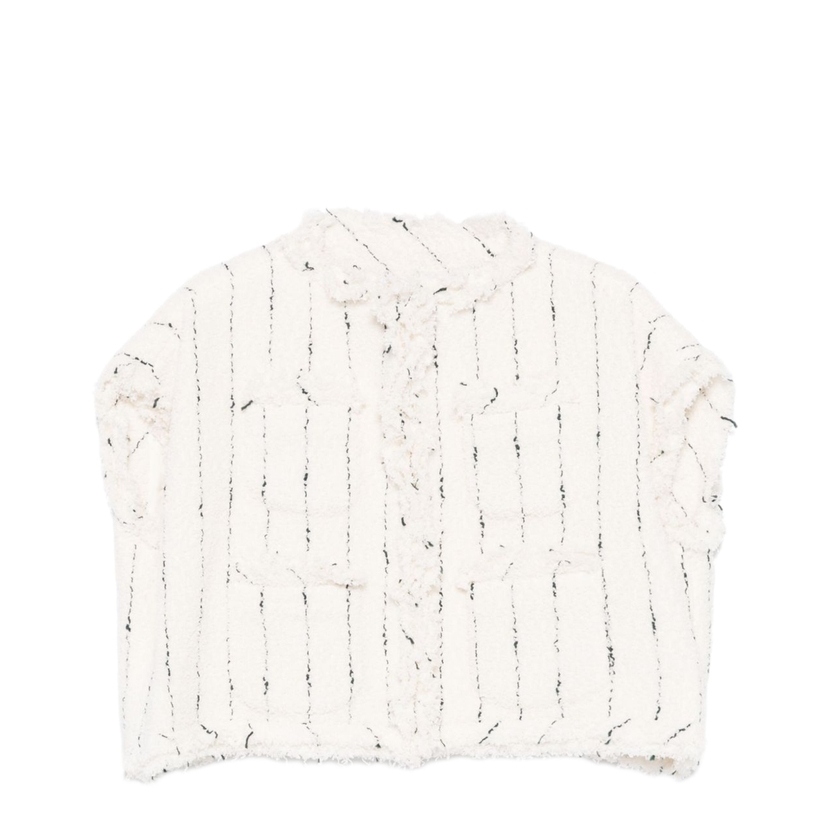 White Sweater With Patch Pockets - Image 1